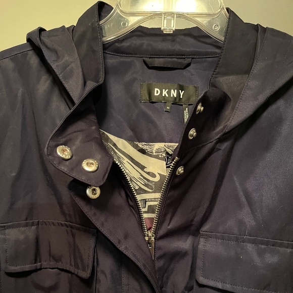 SOLD⭐️DKNY Navy Water Repellent Trench Coat (Plus Size 3X) NWT - Picture 3 of 8